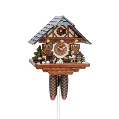 Cuckoo Clock Black Forest House with Moving Beer Drinker