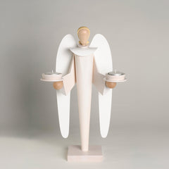 Tealight Holder Set White Angel & Miner (Set of 2)