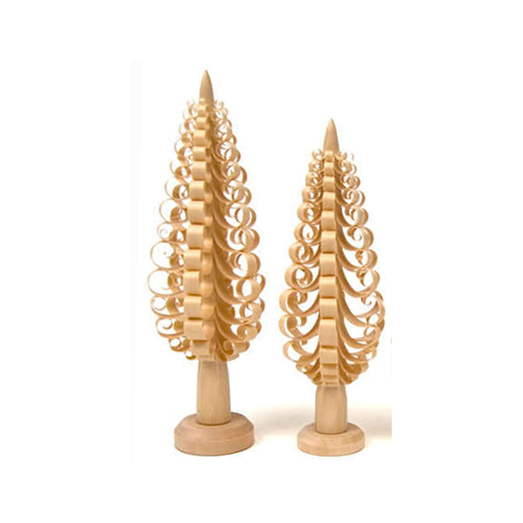 Shaved wood tree set