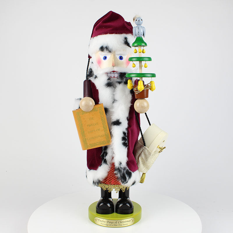 Musical Pear Tree Santa Nutcracker