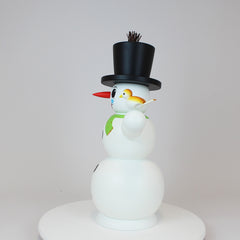 Smoker Large Snowman with Green Scarf