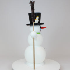 Smoker Large Snowman with Green Scarf