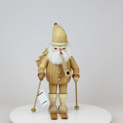 Smoker Medium Natural Santa Claus on Ski