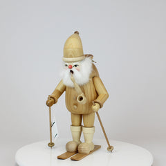 Smoker Large Natural Santa Claus on Ski