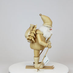 Smoker Medium Natural Santa Claus on Ski