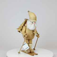 Smoker Medium Natural Santa Claus on Ski