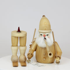 Smoker Medium Natural Santa Claus on Ski