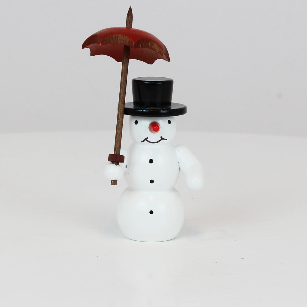 Snowman with Open Umbrella