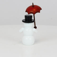 Snowman with Open Umbrella