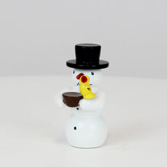 Snowman with Bird and Bowl