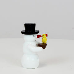 Snowman with Bird and Bowl