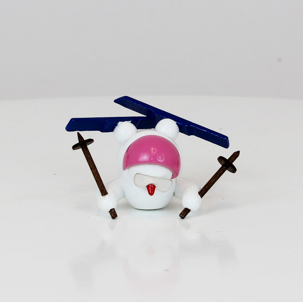 Snowman Skis & Pink Helmet
