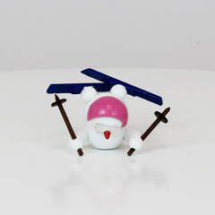 Snowman Skis & Pink Helmet
