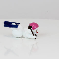 Snowman Skis & Pink Helmet