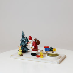 Tealight Holder Santa Claus in the Winter Forest Large