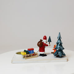 Tealight Holder Santa Claus in the Winter Forest Large
