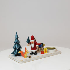 Tealight Holder Santa Claus in the Winter Forest Large