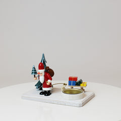 Tealight Holder Santa Claus in the Winter Forest