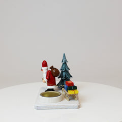 Tealight Holder Santa Claus in the Winter Forest