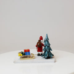 Tealight Holder Santa Claus in the Winter Forest