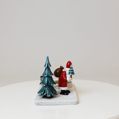 Tealight Holder Santa Claus in the Winter Forest