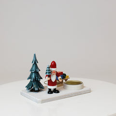 Tealight Holder Santa Claus in the Winter Forest