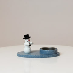 Tealight Holder Snowman with Top Hat