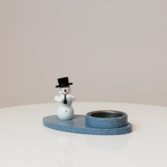 Tealight Holder Snowman with Top Hat