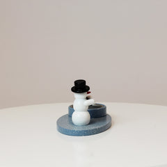 Tealight Holder Snowman with Top Hat