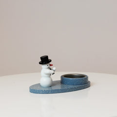 Tealight Holder Snowman with Top Hat