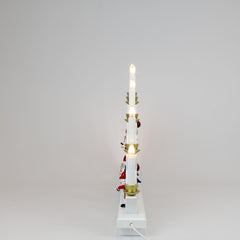 Electric Light Arch with 10 Candles and Santas – White (Corded)