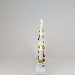 Electric Light Arch with 10 Candles and Santas – White (Corded)