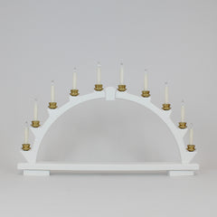 Electric Light Arch with 10 Candles – White (Battery-Operated)