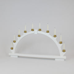 Electric Light Arch with 10 Candles – White (Battery-Operated)