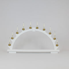 Electric Light Arch with 10 Candles – White (Battery-Operated)
