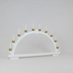 Electric Light Arch with 10 Candles – White (Battery-Operated)