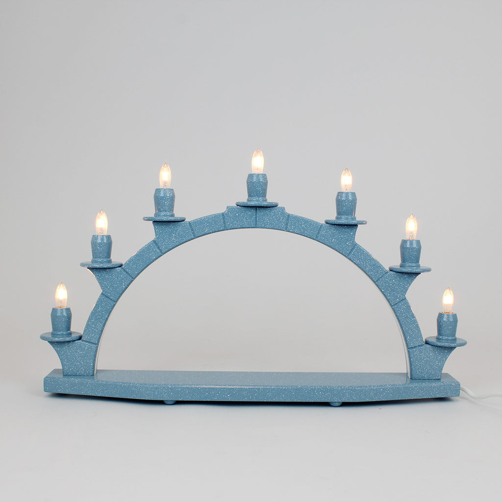 Electric Light Arch with 7 Candles – Blue