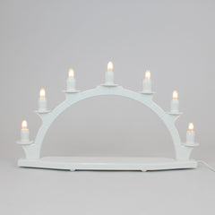 Electric Light Arch with 7 Candles – White