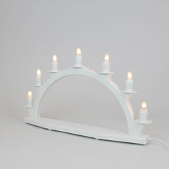 Electric Light Arch with 7 Candles – White