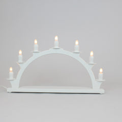 Electric Light Arch with 7 Candles – White