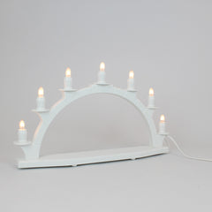 Electric Light Arch with 7 Candles – White