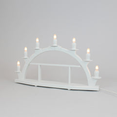 Electric Light Arch with 7 Candles and Display Shelves – White (Corded)