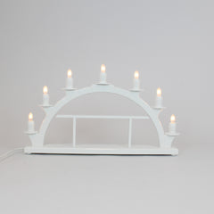 Electric Light Arch with 7 Candles and Display Shelves – White (Corded)