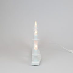 Electric Light Arch with 7 Candles and Display Shelves – White (Corded)