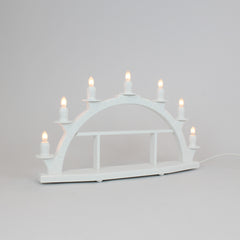 Electric Light Arch with 7 Candles and Display Shelves – White (Corded)