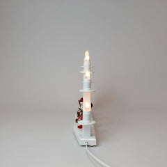 Electric Light Arch with 7 Candles and Figures – White (Corded)