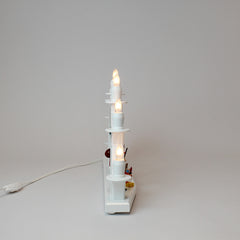 Electric Light Arch with 7 Candles and Figures – White (Corded)