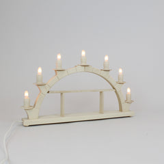 Electric Light Arch with 7 Candles and Display Shelves – Natural (Corded)