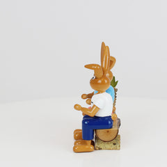 Small Easter Bunny Couple on Bench