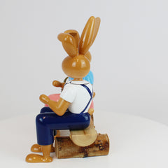 Medium Easter Bunny Couple on Bench